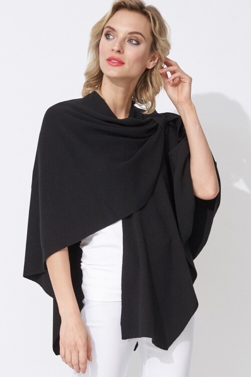 Black covi wrap in cotton rayon